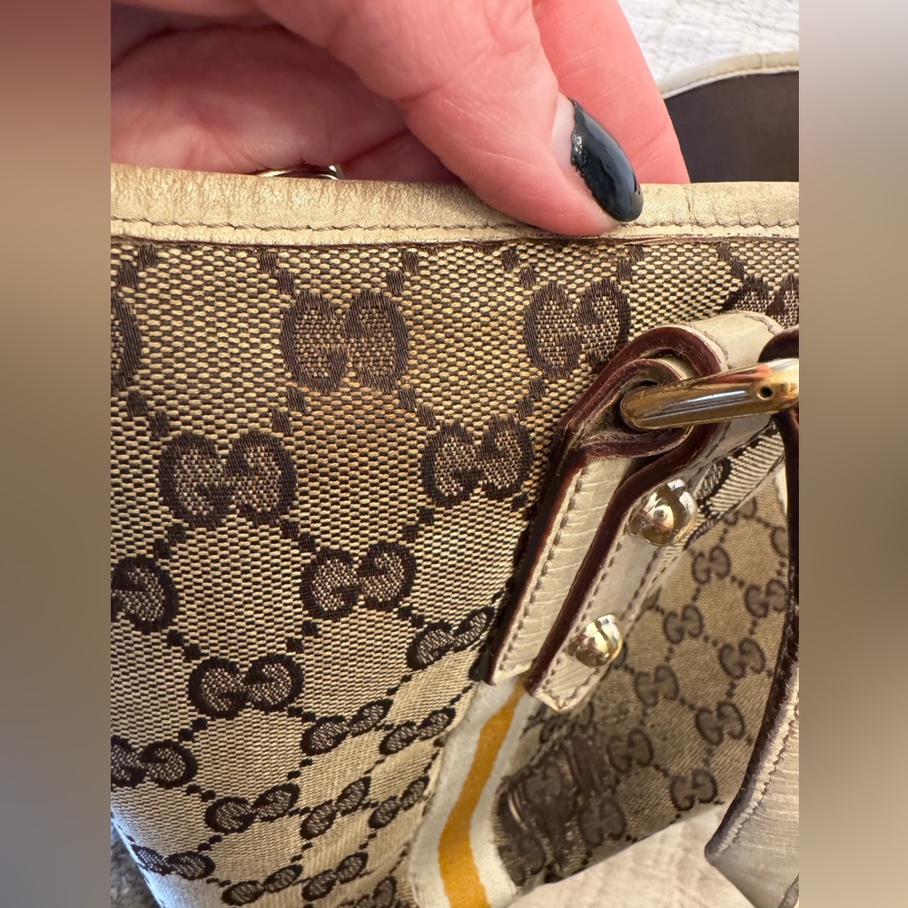 Gucci Signature Monogram Canvas Shoulder Tote- Fixer Bag (Heavy damage) - Picture 14 of 16